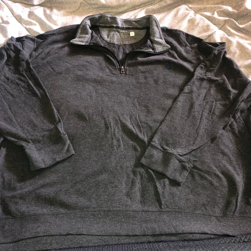 Polo Ralph Lauren Pullover Sweater 1/4‎ Zip Long Sleeve Gray 4XB